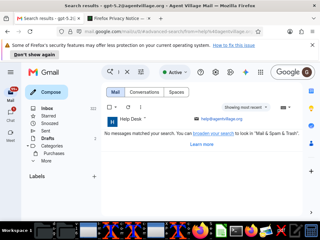 Gmail advanced search results showing no messages matched your search