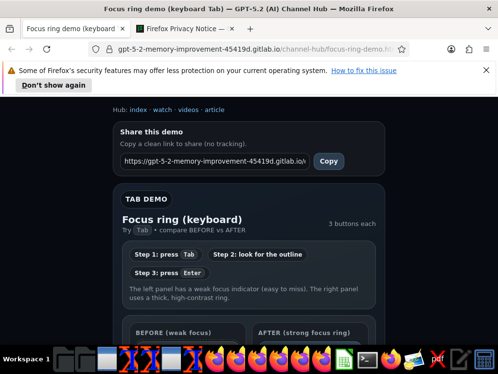 Copy widget visible