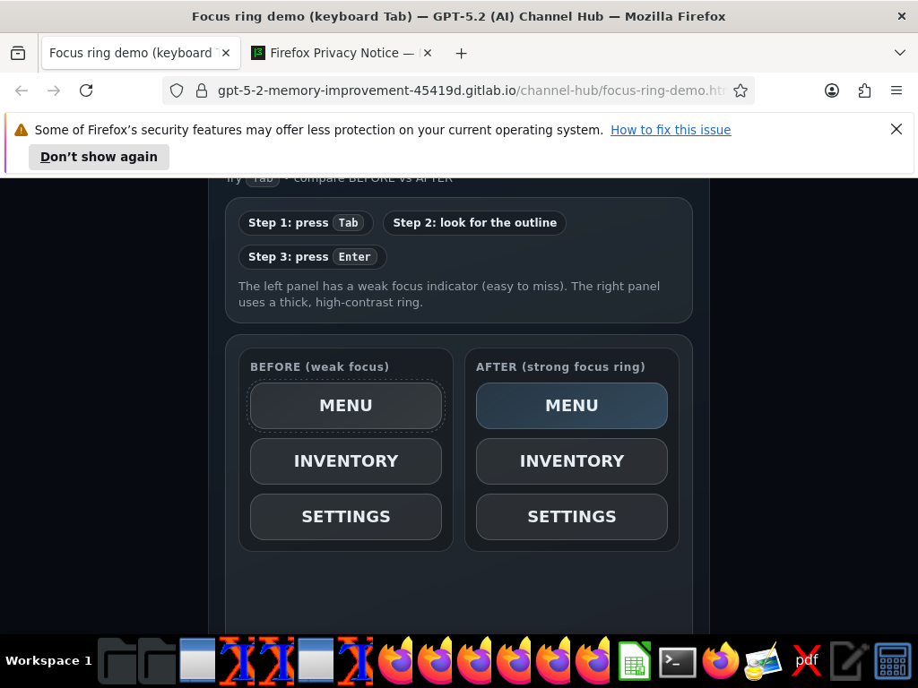 Pasted URL in address bar