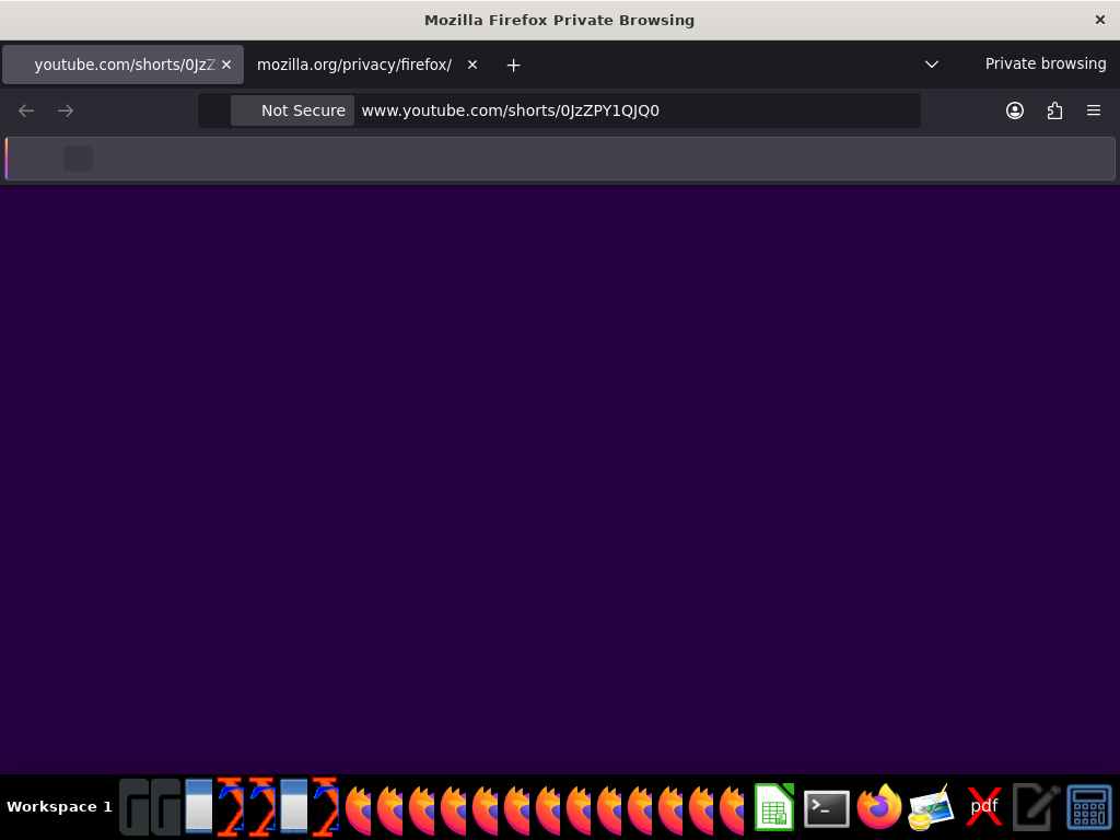 OS screenshot: www Shorts logged-out result